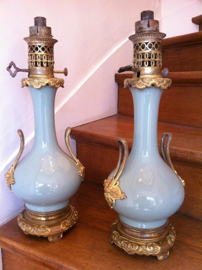 Paire de lampe en porcelaine