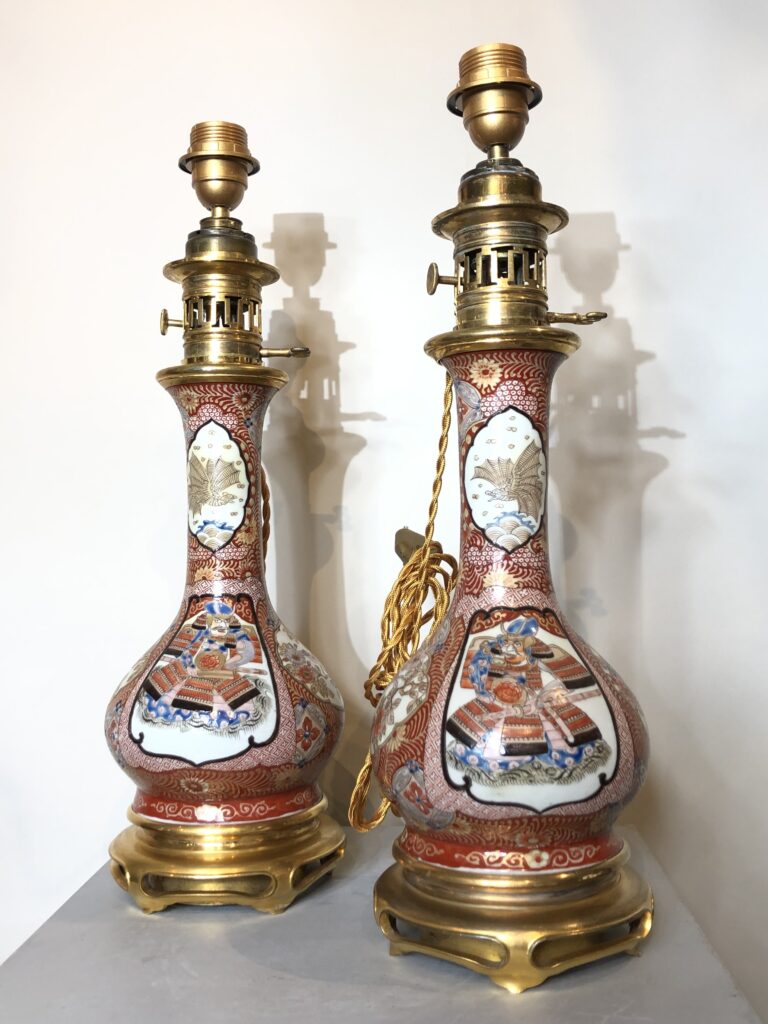 Paire de lampe à pétrole d’époque Napoleon III.